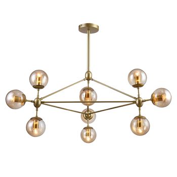 Pendente Orbe Dourado / Champanhe 10xe27 Bolinha M... - PinteDecore