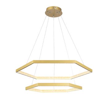 Pendente Hex Dourado / Transparente 1xled 40 + 30w - PinteDecore
