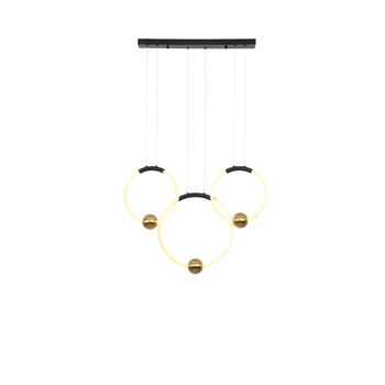 Pendente Mondo Preto / Dourado 1xled 41w - PinteDecore