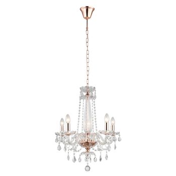 Pendente Tyene Rose Gold / Transparente 5xe14 Vela... - PinteDecore