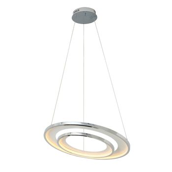 Pendente Loop Cromado / Branco 1xled 48w - PinteDecore