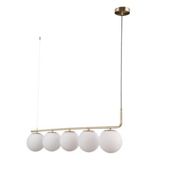 Pendente Petit Poa Dourado / Branco 5xe27 Bolinha ... - PinteDecore