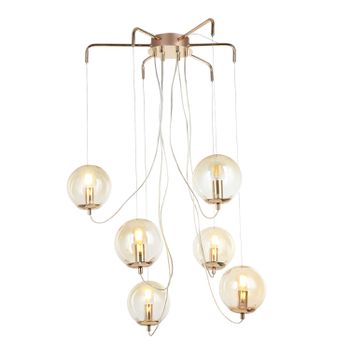 Pendente Móbile Dourado / Champanhe 6xe14 Vela Max... - PinteDecore