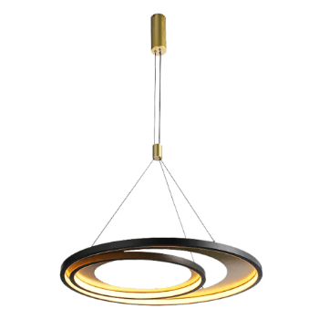 Pendente Loop Preto / Dourado 1xled 48w - PinteDecore