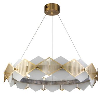 Pendente Losanghe Dourado / Branco 4xled 17w - PinteDecore