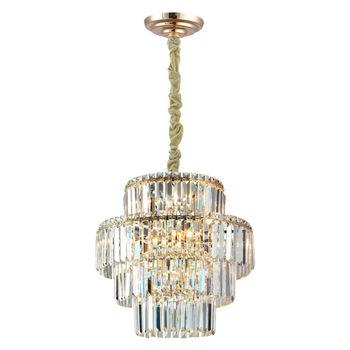 Pendente Hera Dourado / Transparente 10xe14 Vela M... - PinteDecore