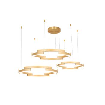 Pendente Match (3 Aros) Dourado 3xled 40w - PinteDecore