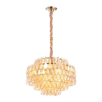 Pendente Odeon Dourado Conhaque 12xe14 Vela Max 40 - PinteDecore
