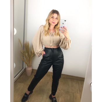 Calça Courino Preta
