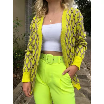 Cardigan Angorá Verde Lima