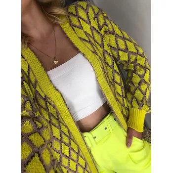 Cardigan Angorá Verde Lima