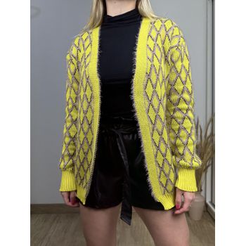 Cardigan Angorá Verde Lima