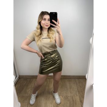 Saia Courino Metalizada Dourada