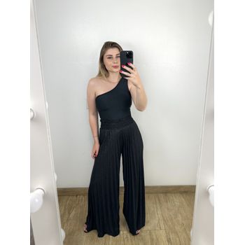 Calça Pantalona Lurex Preta