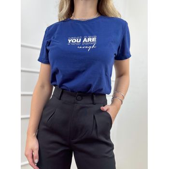 T-shirt Frases Azul Marinho
