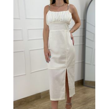 Vestido Midi Linho Off White
