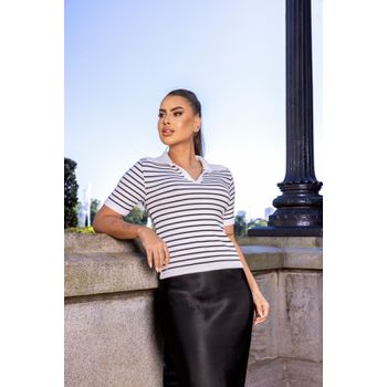 Blusa Polo Modal Listrada