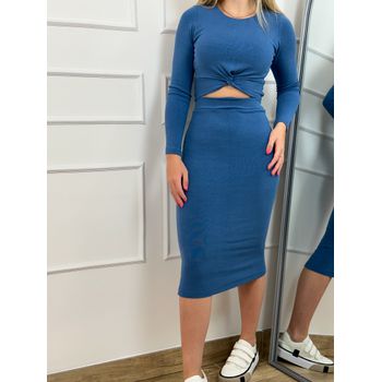 Conjunto Canelado Azul