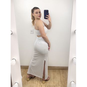 Vestido Canelado Branco