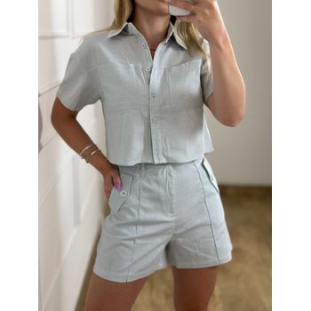 Conjunto Short e Camisa Cinza