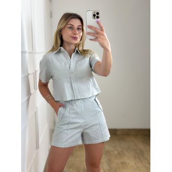 Conjunto Short e Camisa Cinza