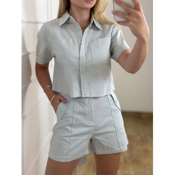 Conjunto Short e Camisa Cinza