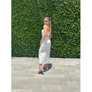 Conjunto Saia Midi E Cropped Branco
