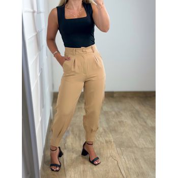 Calça Cenoura Alfaiataria Bege