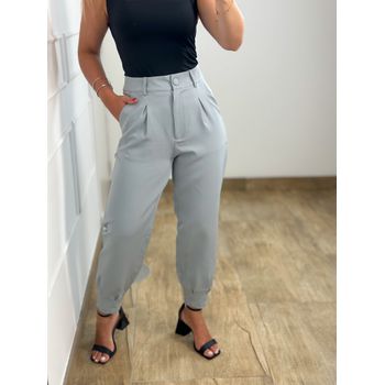 Calça Cenoura Alfaiataria Cinza