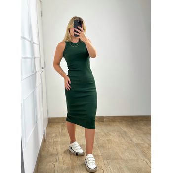 Vestido Ribana Regata Verde Militar