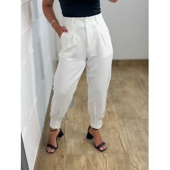Calça Cenoura Alfaiataria Off White