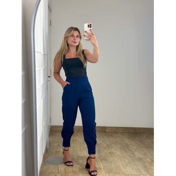 Calça Cenoura Alfaiataria Azul Marinho