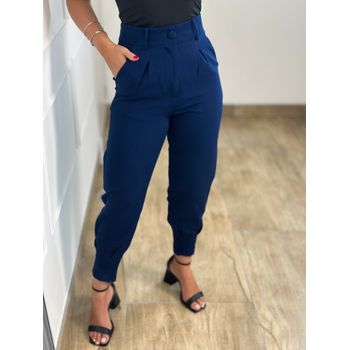 Calça Cenoura Alfaiataria Azul Marinho