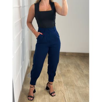 Calça Cenoura Alfaiataria Azul Marinho