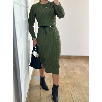 Vestido Tricot Janine Verde Militar