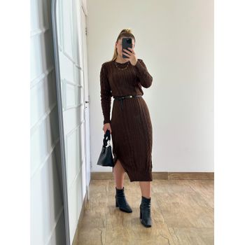 Vestido Tricot Janine Marrom