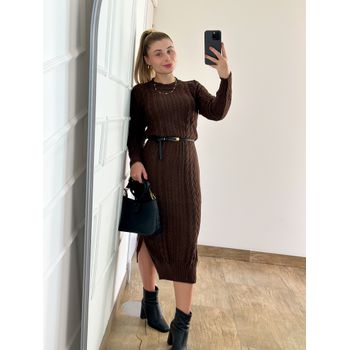 Vestido Tricot Janine Marrom