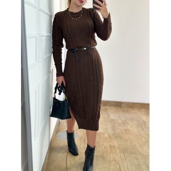 Vestido Tricot Janine Marrom