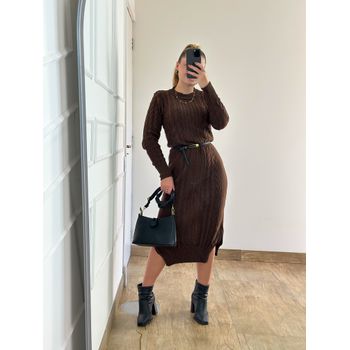 Vestido Tricot Janine Marrom