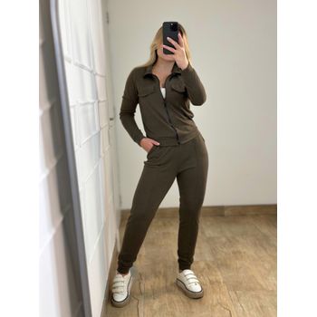 Conjunto Calça e Casaco Marrom