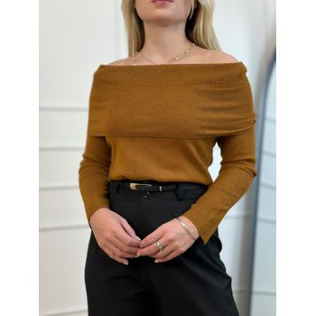 Blusa Modal Ombro a Ombro Caramelo