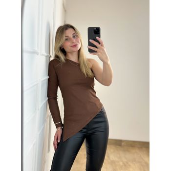 Blusa Assimétrica Marrom