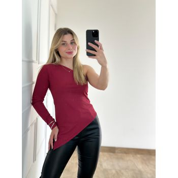 Blusa Assimétrica Marsala