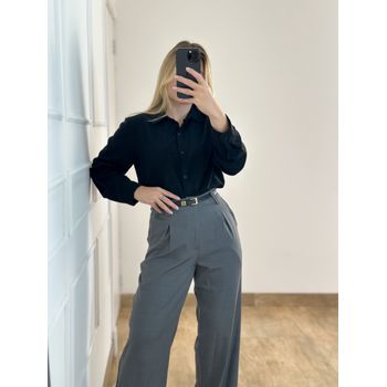 Camisa de Linho Preta