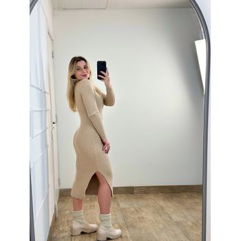 Vestido Modal Polo Areia