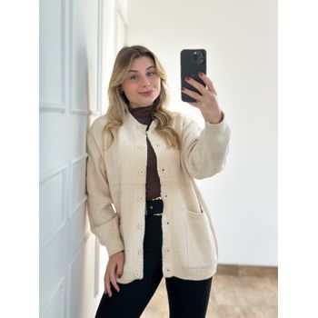 Casaco Tricot Off White