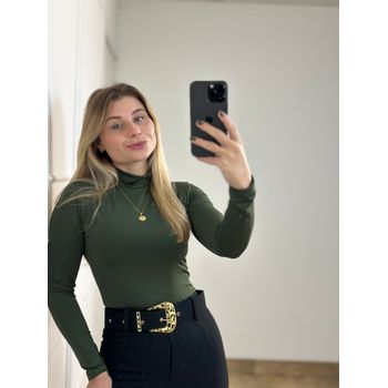 Body Poliamida Gola Verde Militar