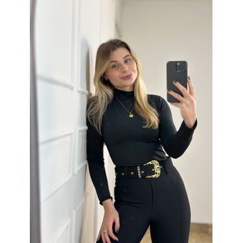 Body Poliamida Gola Preto