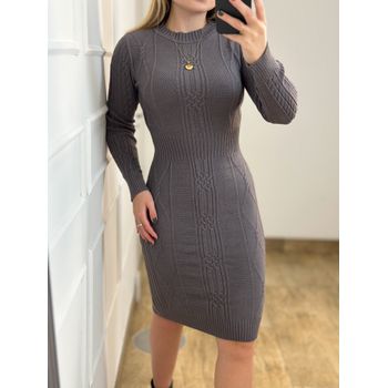 Vestido Midi Modal Cinza