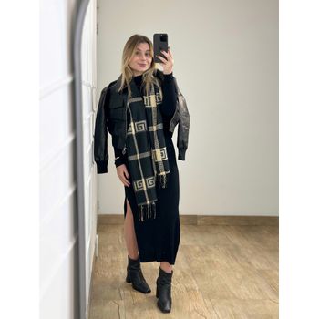 Vestido Canelado Preto